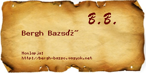 Bergh Bazsó névjegykártya